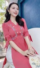 Áo Dài Tay Nơ Dây Cỏ Leo AD2695 (áo lẻ)