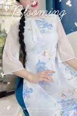 Áo Dài Cành Vàng Lá Ngọc AD9002.1604 (áo lẻ)