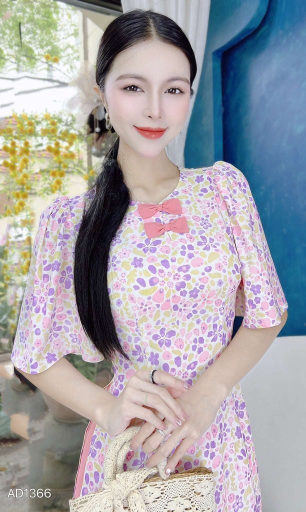 Áo Dài Nơ Emily AD1366 (áo lẻ)