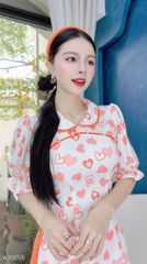 Áo Dài Cổ Sen Sao Mộc AD9255 (áo lẻ)