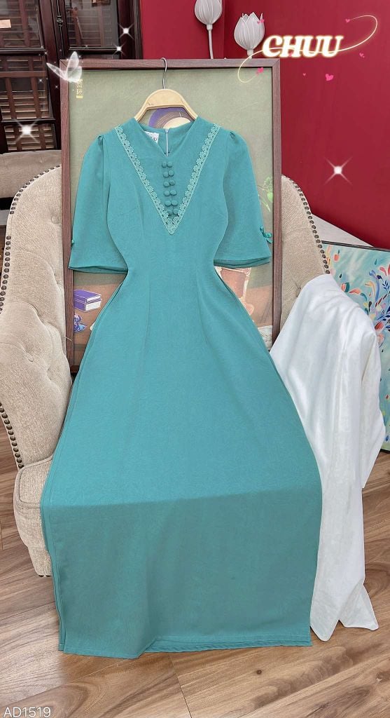 Áo Dài Tằm Gãy Nút Bọc Đôi AD1519 (áo lẻ)