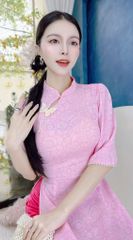 Áo Dài Mango Tay Chuỗi Châu AD1495 (áo lẻ)