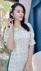 Áo Dài Cổ Sen Ren Bồng AD9250 (áo lẻ)