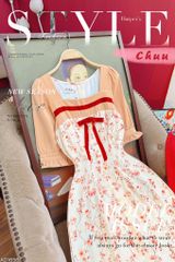 Áo Dài Màu Nước Nơ Nhung AD1656 (áo lẻ)