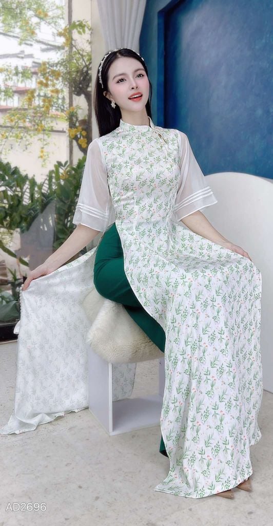Áo Dài Tay Tơ 3 Li AD9003.2696 (áo lẻ)