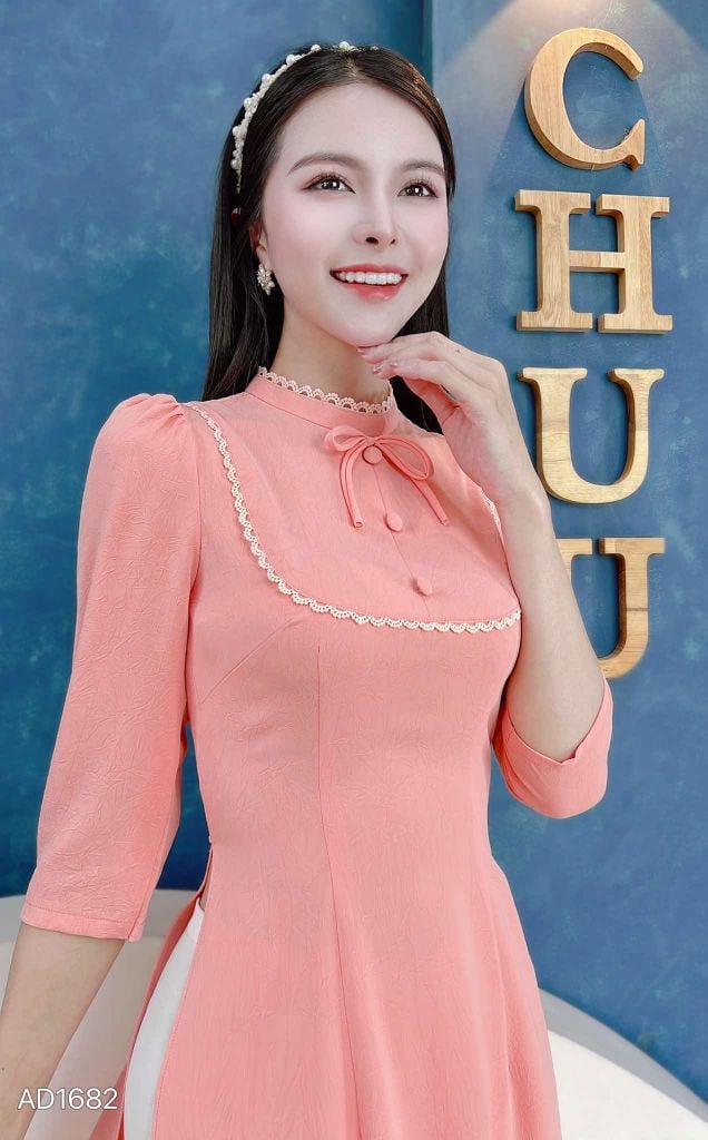 Áo Dài Tằm Gãy Moon+PK AD9001.1682 (áo lẻ)