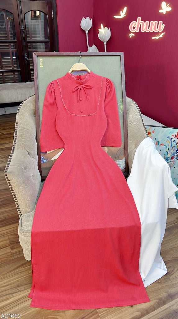 Áo Dài Tằm Gãy Moon+PK AD9001.1682 (áo lẻ)