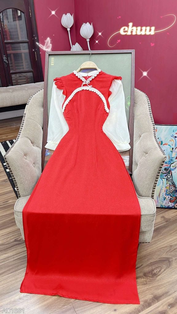 Áo Dài Cánh Tiên Laze AD9001.1681 (áo lẻ)