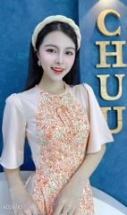 Áo Dài Hoa Yếm Đào AD2690 (áo lẻ)