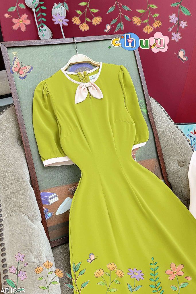 Áo Dài Lụa Ý TIE AD1653 (áo lẻ)