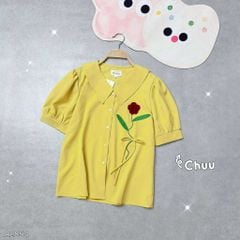 Áo Sơ Mi Hoa Hồng Len A2854