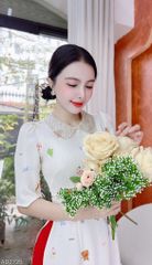 Áo Dài Cổ Hạt Minh Châu AD9002.2725 (áo lẻ)