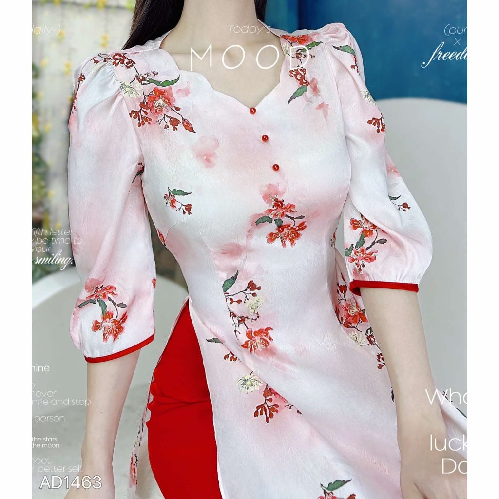 Áo Dài Cổ Sóng Valley AD1463 (áo lẻ)