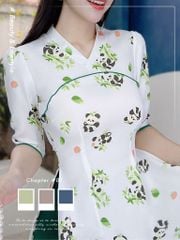 Áo Dài Cổ V Hoàng Yến AD2719 (áo lẻ)