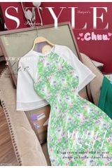 Áo Dài Tay Tơ 3 Nơ AD9003.1348 (áo lẻ)