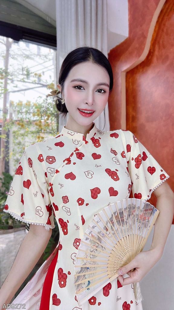 Áo Dài Tằm Gãy Hạt Xéo AD9272 (áo lẻ)