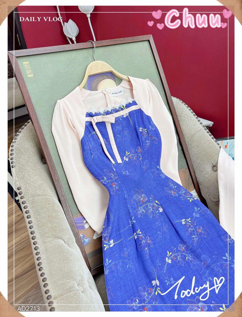 Áo Dài Hoa Lan Rừng AD2713 (áo lẻ)