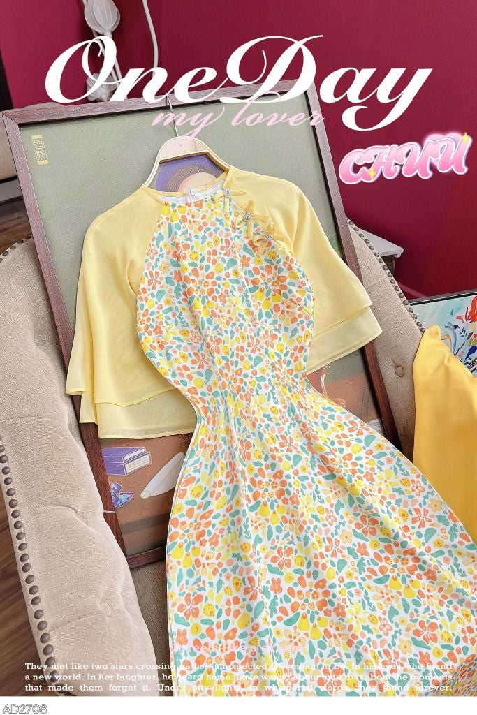 Áo Dài Nơ Ve Sầu AD2708 (áo lẻ)