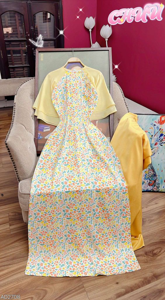 Áo Dài Nơ Ve Sầu AD2708 (áo lẻ)