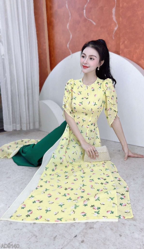Áo Dài 4 Tà Tay Đắp AD9140 (Áo lẻ)