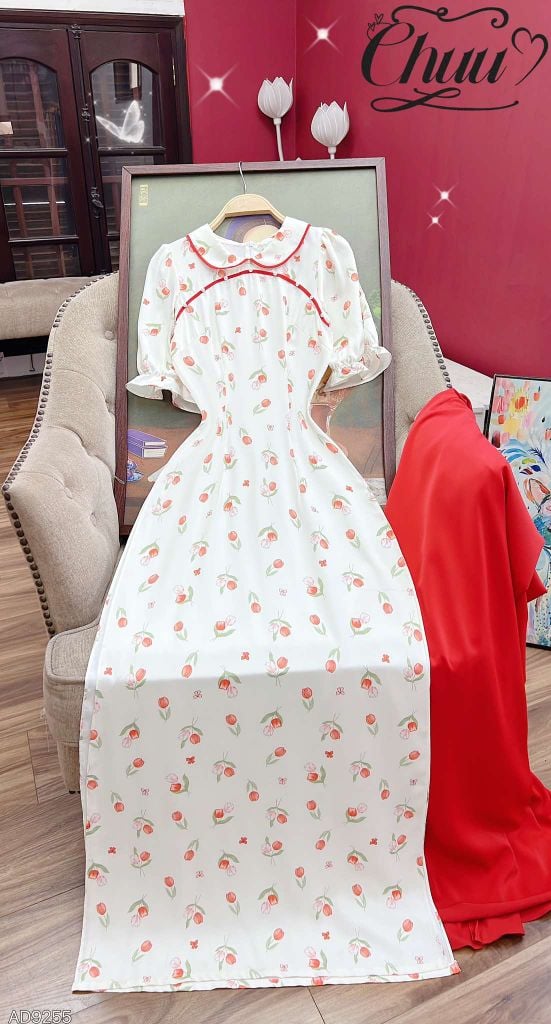 Áo Dài Cổ Sen Sao Mộc AD9255 (áo lẻ)