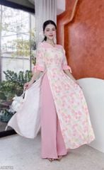 Áo Dài Lựu Hồng AD2722 (áo lẻ)