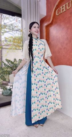 Áo Dài 2 Tay A Viền Nổi AD2728 (áo lẻ)