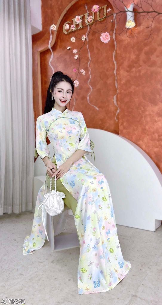 Áo Dài Moon Tay Nơ AD1325 (áo lẻ)
