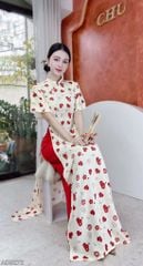 Áo Dài Tằm Gãy Hạt Xéo AD9272 (áo lẻ)