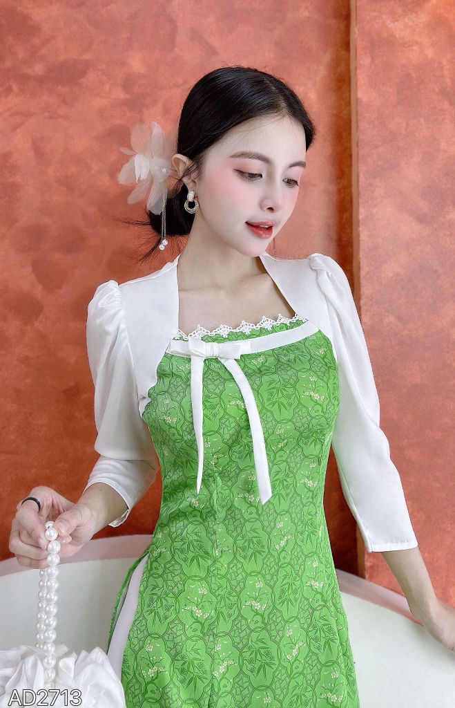 Áo Dài Hoa Lan Rừng AD2713 (áo lẻ)