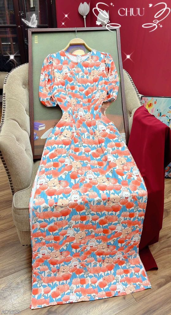 Áo Dài ChiChi Tay Bồng +(PK) AD9002.1628 (áo lẻ)