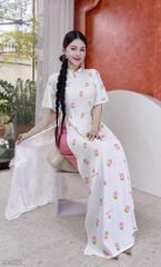 Áo Dài Tằm Gãy Hạt Xéo AD9272 (áo lẻ)