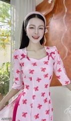 Áo Dài Nơ Phúng Phính+PK AD2752 (áo lẻ)