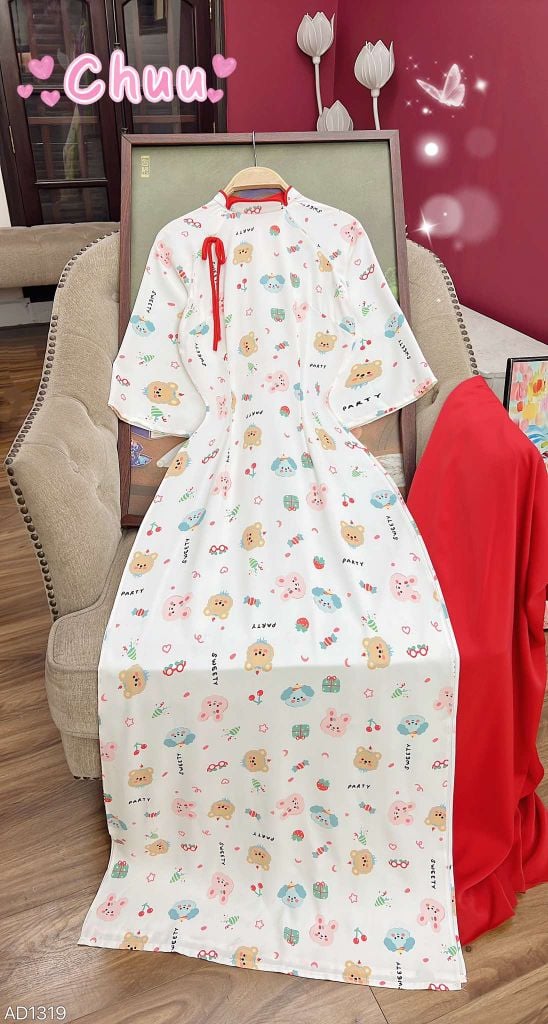 Áo Dài Cổ Bánh Dừa AD9002.1319 (áo lẻ)