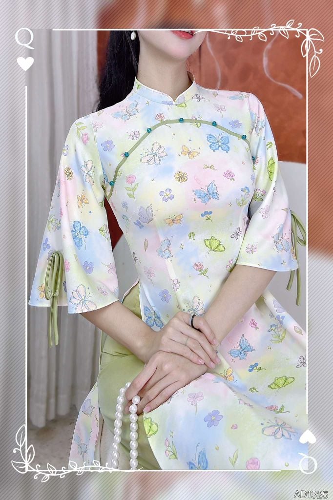 Áo Dài Moon Tay Nơ AD1325 (áo lẻ)