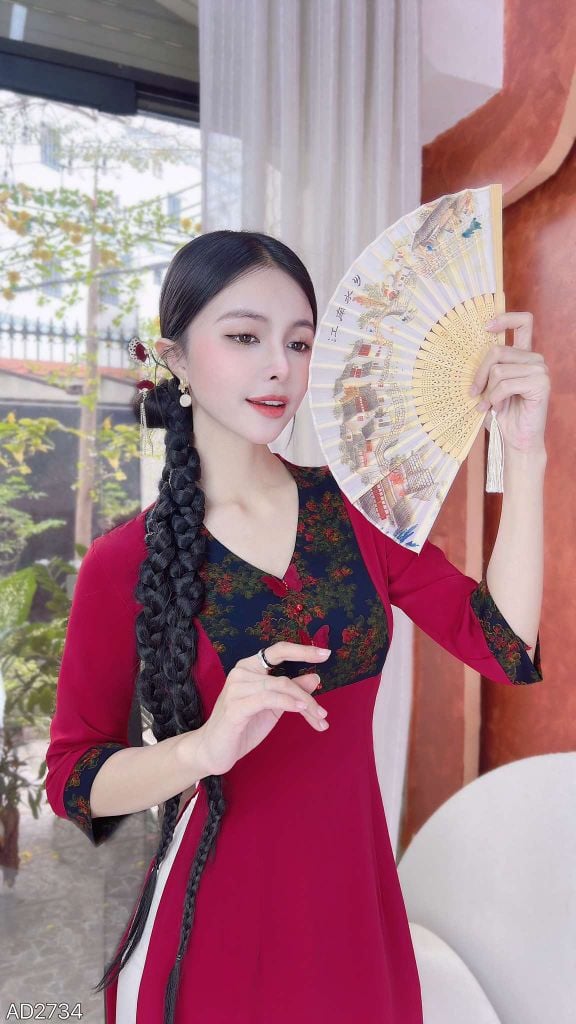 Áo Dài Bươm Bướm Vũ AD9001.2734 (áo lẻ)