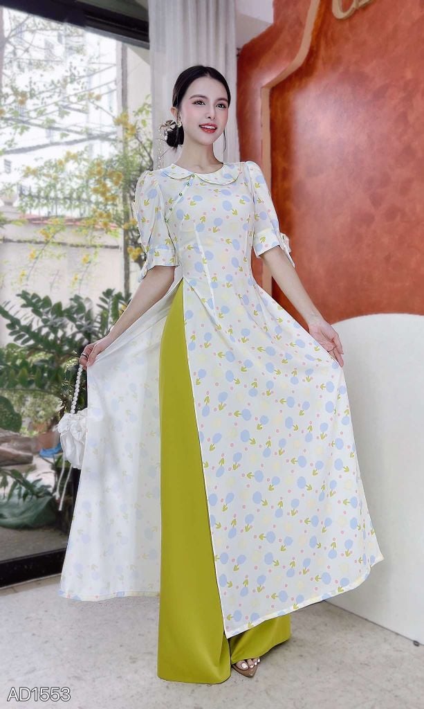 Áo Dài MeoMeo Tay Nơ AD1553 (áo lẻ)