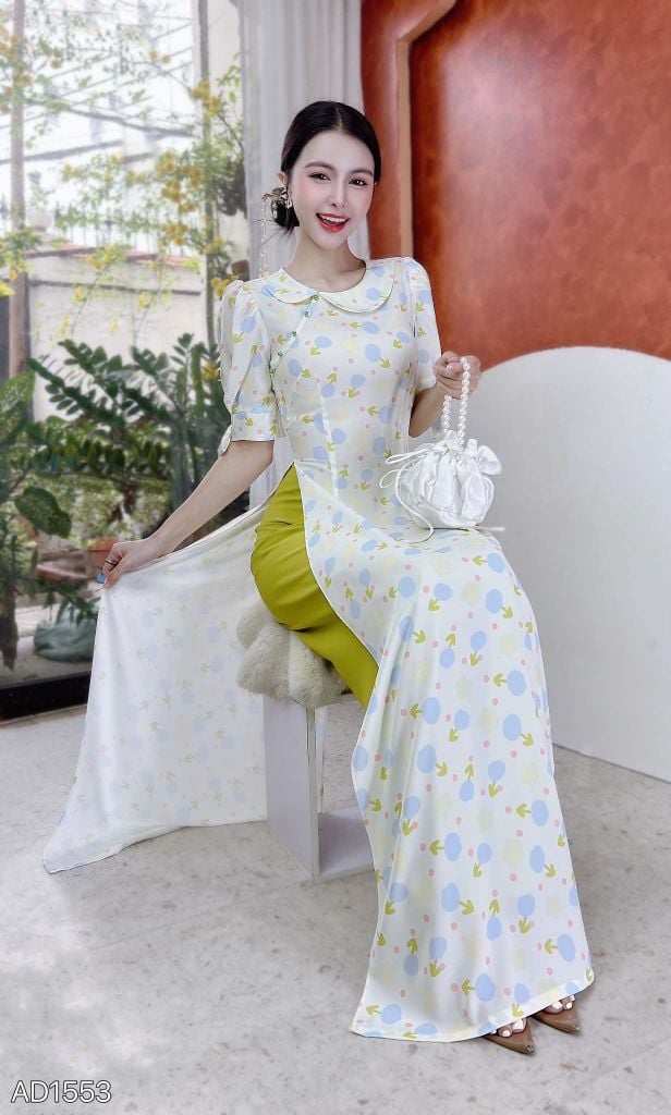 Áo Dài MeoMeo Tay Nơ AD1553 (áo lẻ)