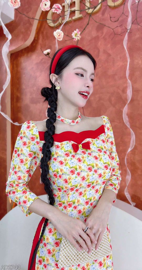 Áo Dài Lưới Cầu Vồng Nhỏ AD2743 (áo lẻ)