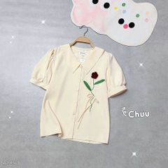 Áo Sơ Mi Hoa Hồng Len A2854