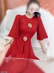 Áo Dài 4 Tà Hoa Cát To AD2740 (Áo lẻ)