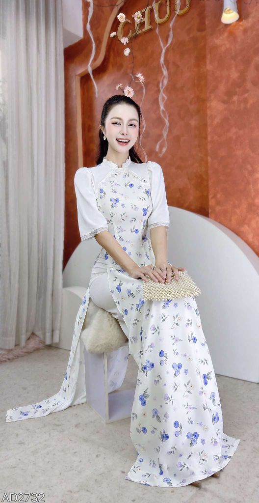 Áo Dài Ren Mai Rùa AD2732 (áo lẻ)