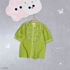 Áo Sơ Mi Ren Bướm Lưới A2858