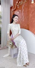 Áo Dài Hoa Hồng Lụa AD2736 (áo lẻ)