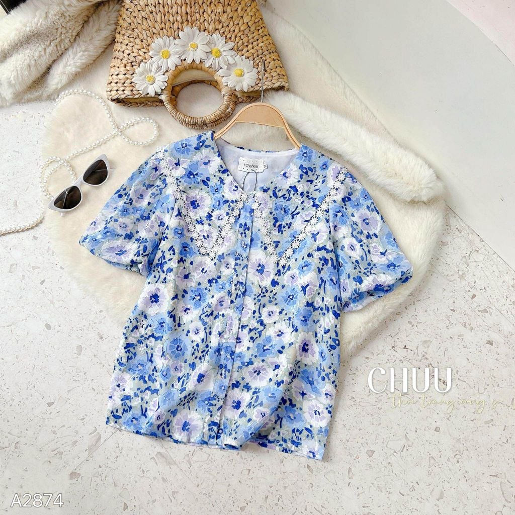 Áo Hoa Má Hồng A2874