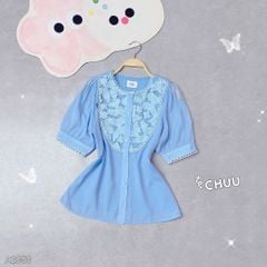 Áo Sơ Mi Ren Bướm Lưới A2858