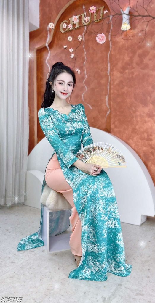 Áo Dài Thành Phố Sương Mờ AD2737 (áo lẻ)