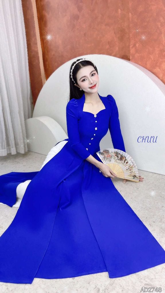 Áo Dài 3 Tà Tằm Kim Cương AD9003.2748 (áo lẻ)