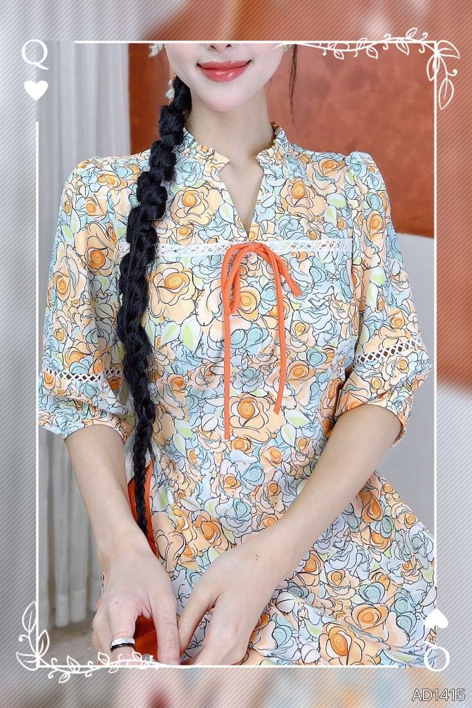 Áo Dài Cổ YY Ren+PK AD9002.1415 (áo lẻ)