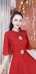 Áo Dài 4 Tà Hoa Cát To AD2740 (Áo lẻ)